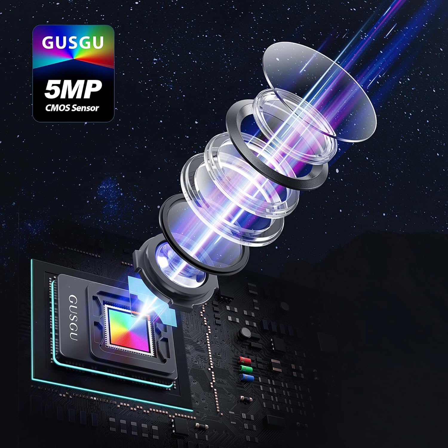 GUSGU G910 2K Quad HD Webcam for PC, with Microphone & Light & Privacy Cover, Web Camera for Desktop Computer/Laptop/MacBook, USB Streaming Camera - Image 7