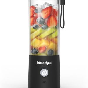 BlendJet Portable Blender for Smoothies & Shakes – 16oz BlendJet 2 Cordless Personal & Small Blender, USB-C Rechargeable & Self Cleaning – Quiet Mini Travel Blender with Stainless Steel Blade (Black)