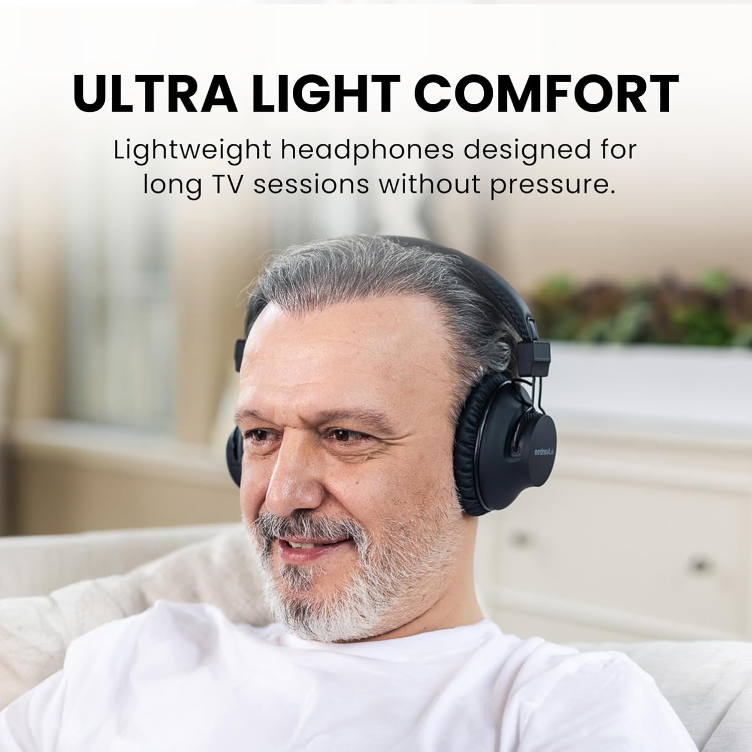 Avantree HT5009 Plus - Ultra Comfortable Wireless Headphones for TV Watching, 60h Playtime, Clear Voice & Enhanced Volume for Seniors & Hard of Hearing, Compatible with Samsung, LG & Other TVs - Image 5