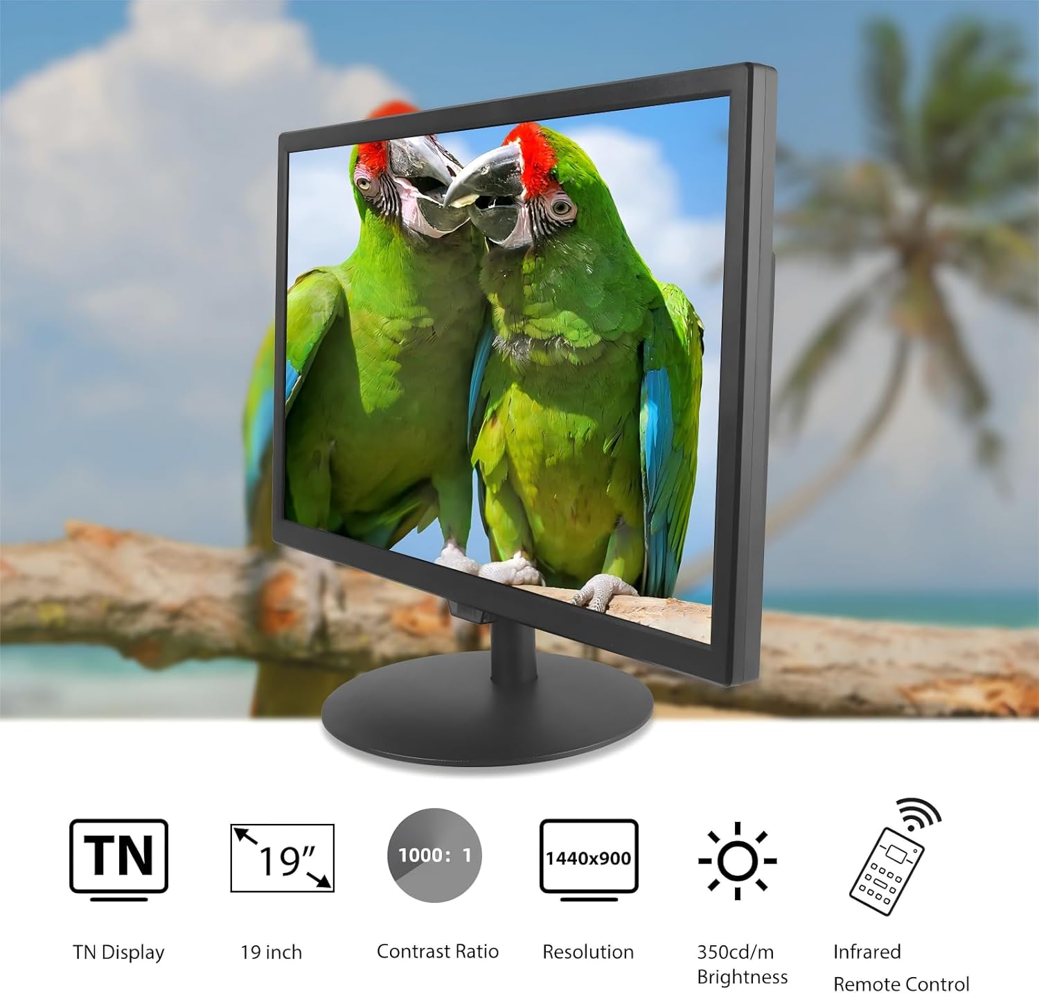 19 Inch TV 1440 * 900 HD Flat Screen Widescreen TV with ATSC Tuner Antenna,Remote/HDMI/USB/AV/VGA Input, Suitable for Kitchen Bedroom RV Camper (No Smart TV) - Image 6