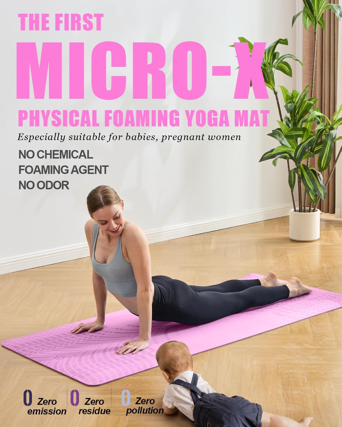 LOLLIPOP Thick Yoga Mat, Non-Slip Exercise Mat for Yoga, Pilates, Stretching Fitness & Exercise Mat with Easy-Cinch Carrier Strap - Image 2