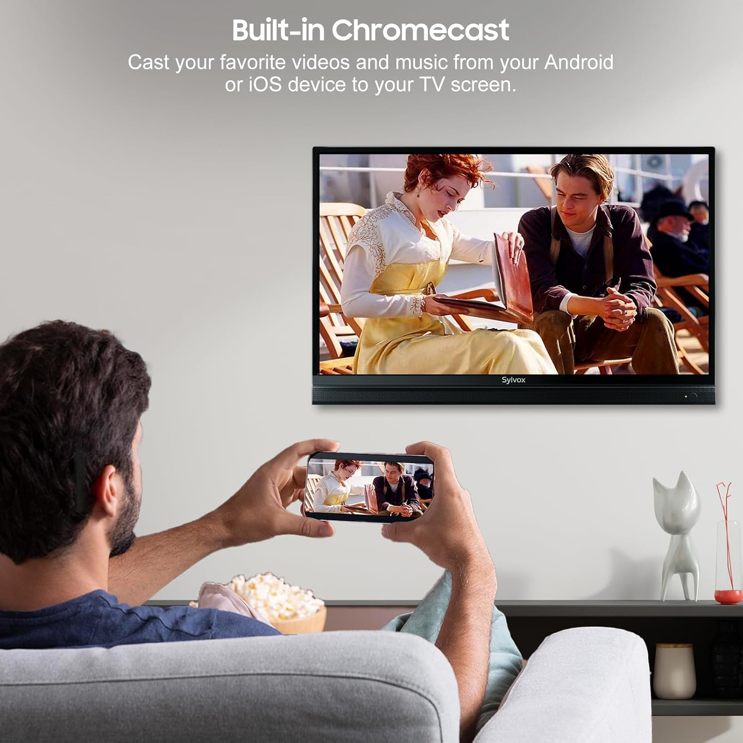 SYLVOX Smart RV TV, 32" 12V TV for RV Camper 1080P DC/AC Powered Television, Support Google, Download APPs, Bluetooth WiFi, Smart TVs for Home Car Campervan Truck - Image 8