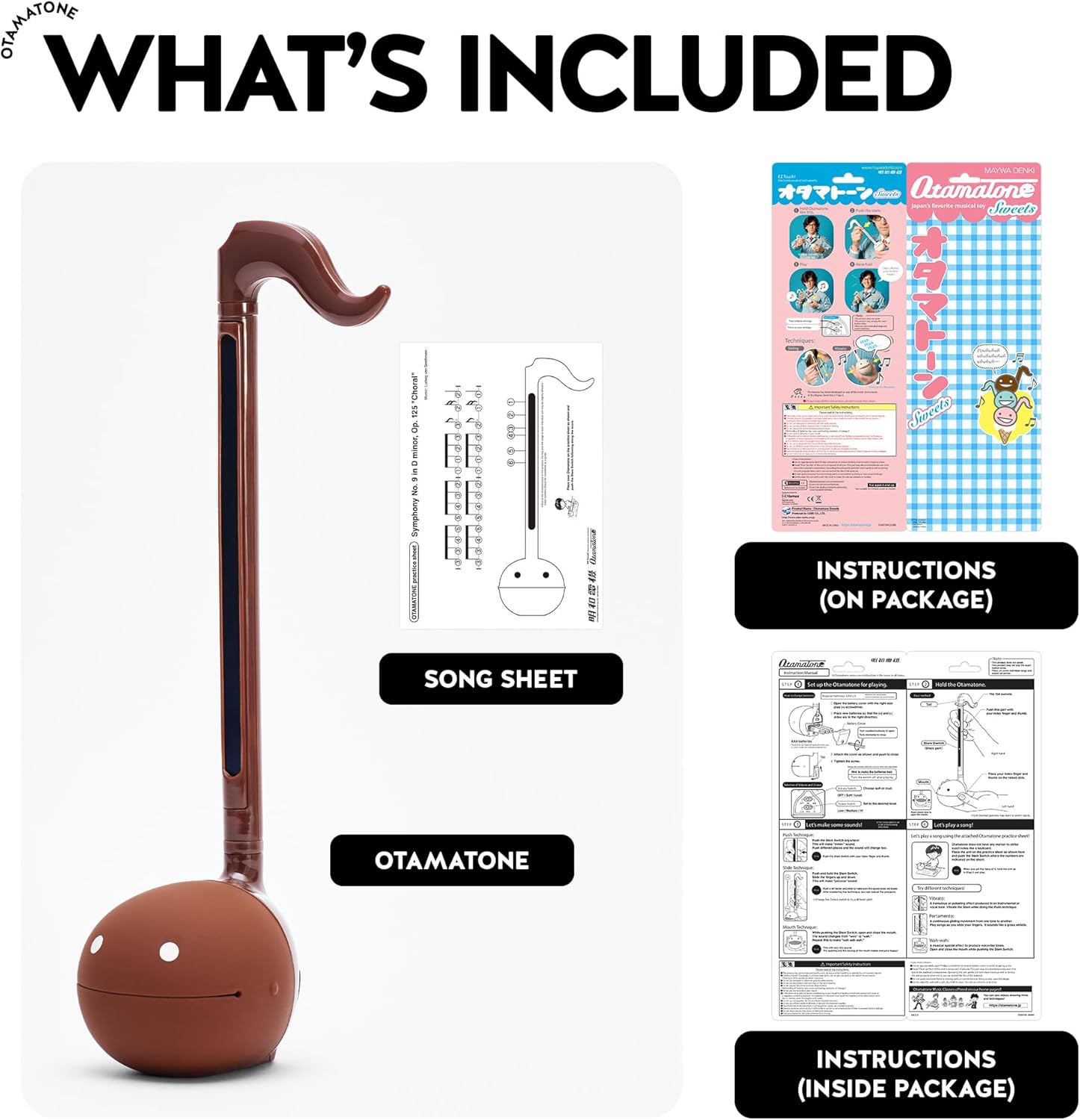 Otamatone Japanese Electronic Musical Instrument Portable Music Synthesizer from Japan by Maywa Denki Studio Award Winning, Educational Fun Gift for Children, Teens & Adults - Chocolate - Image 6