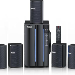 Bobtot Home Theater Surround Sound System for TV – 6.5inch Subwoofer 800W Peak Deep Bass 5.1 Wired Satellite Speakers Audio Stereo Systems Support HDMI ARC Optical Bluetooth Aux Input