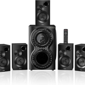 Home Theater Sound System 5.1 Surround Sound Systems – 1400 Watts Peak Power 12″ Subwoofer Strong Bass 5.1 Wired Home Audio Stereo Sound with Bluetooth HDMI ARC Optical Input for TV