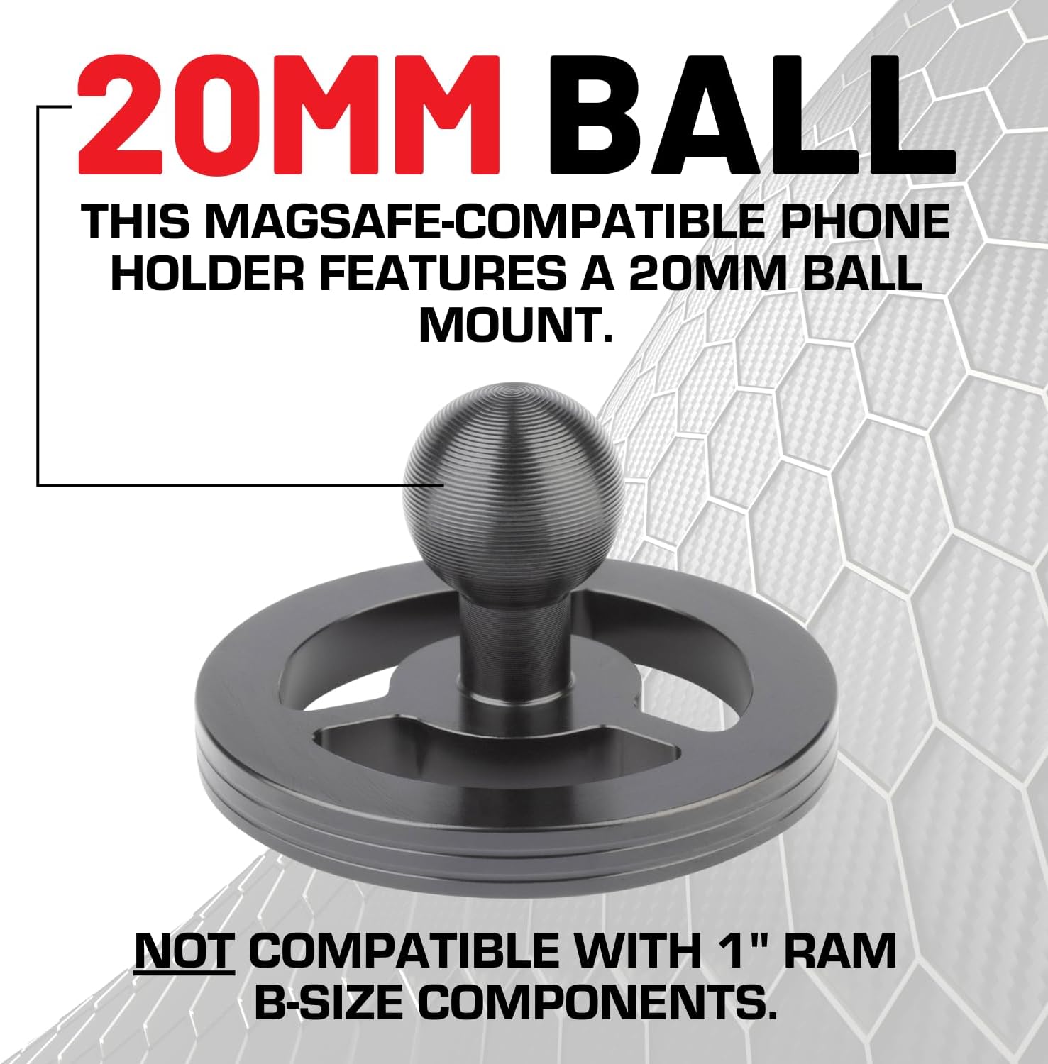 Bulletpoint Dash Mount Magnetic Cell Phone Holder Compatible with MagSafe iPhone Smartphones - 20mm (0.787 inches) Attachment Ball (MagSafe Holder only) - Image 6