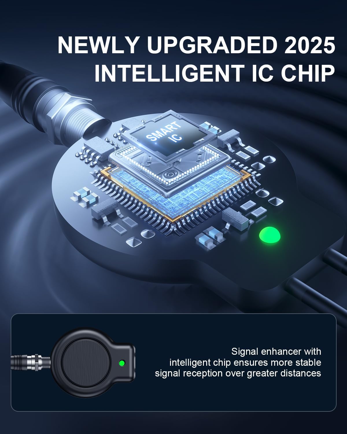 2025 Upgraded TV Antenna for Smart TV, 1800+ Miles Range Strongest for Local Channels with Amplifier Signal Booster, Waterproof Design, 33FT Coax Cable-Support 4K 1080p TV Antenna Indoor Ourdoor - Image 4