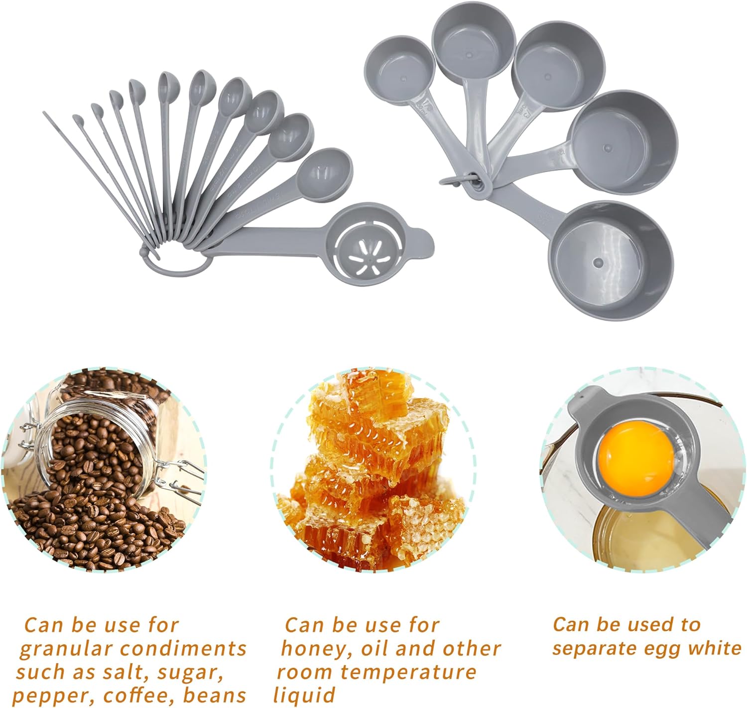 Tongjude 72 Pieces Silicone Bakeware Set, Nonstick Baking Pans Set, Easy Release Oven Silicone Pan for Kitchen with Cake Pans, Loaf Pans, Baking Cups, Measuring Cups and Spoons Set, Grey - Image 8