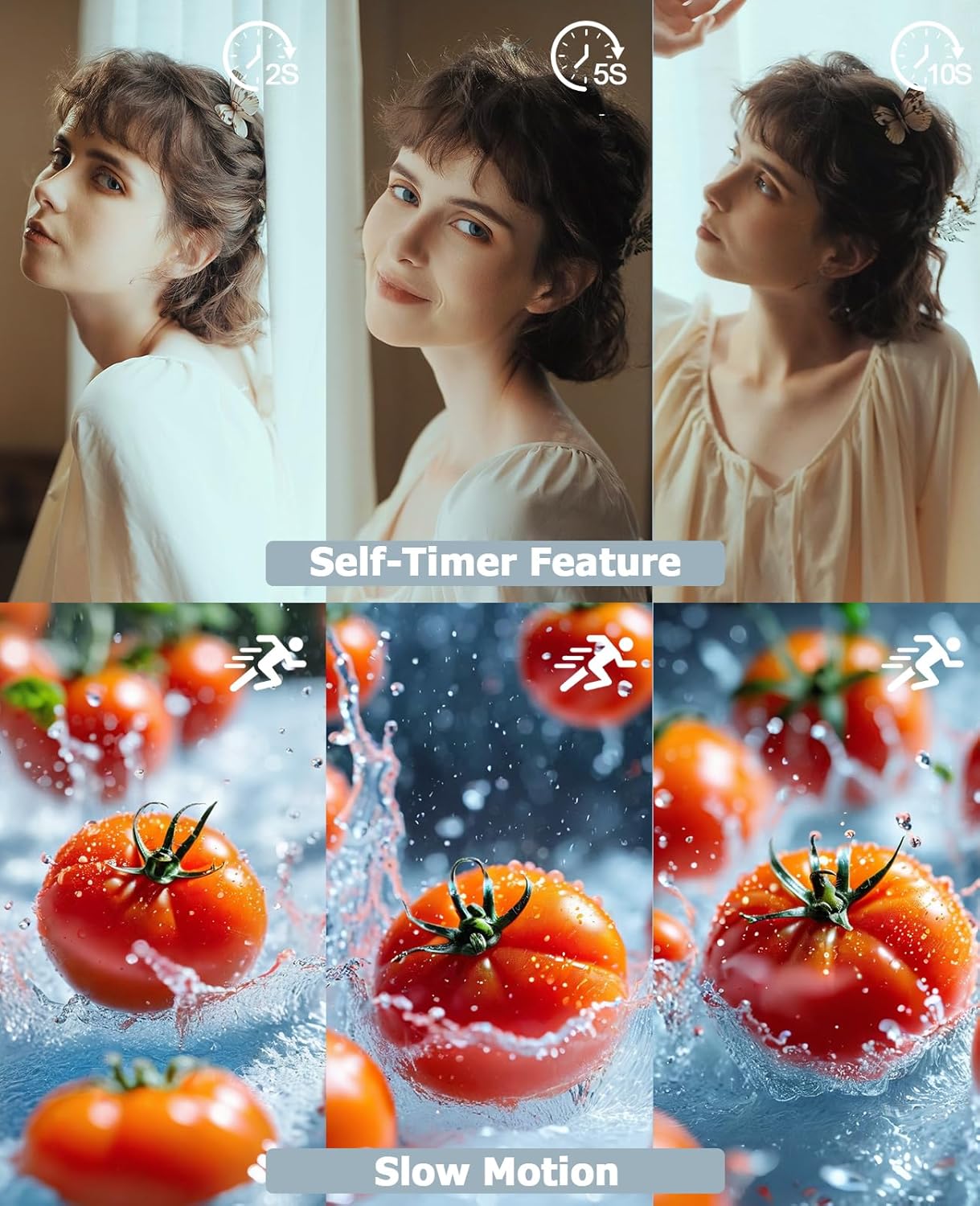 FLATIC Cameras for Photography, 6K 64MP Digital Camera with WiFi & Microphone for Youtuber, 16X Zoom Vlogging Camera with 180°Flip Screen, 64GB Card, 2 Batteries, Macro & Wide-Angle Lens, Card Reader - Image 4