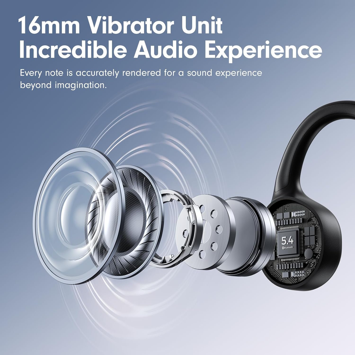 Bone Conduction Headphones,Open Ear Headphones Bluetooth5.4 with Mic,Wireless Headphones 10H Playtime, Waterproof Sport Headphone Suitable for Running,Cycling, Outdoor Sports Black - Image 4