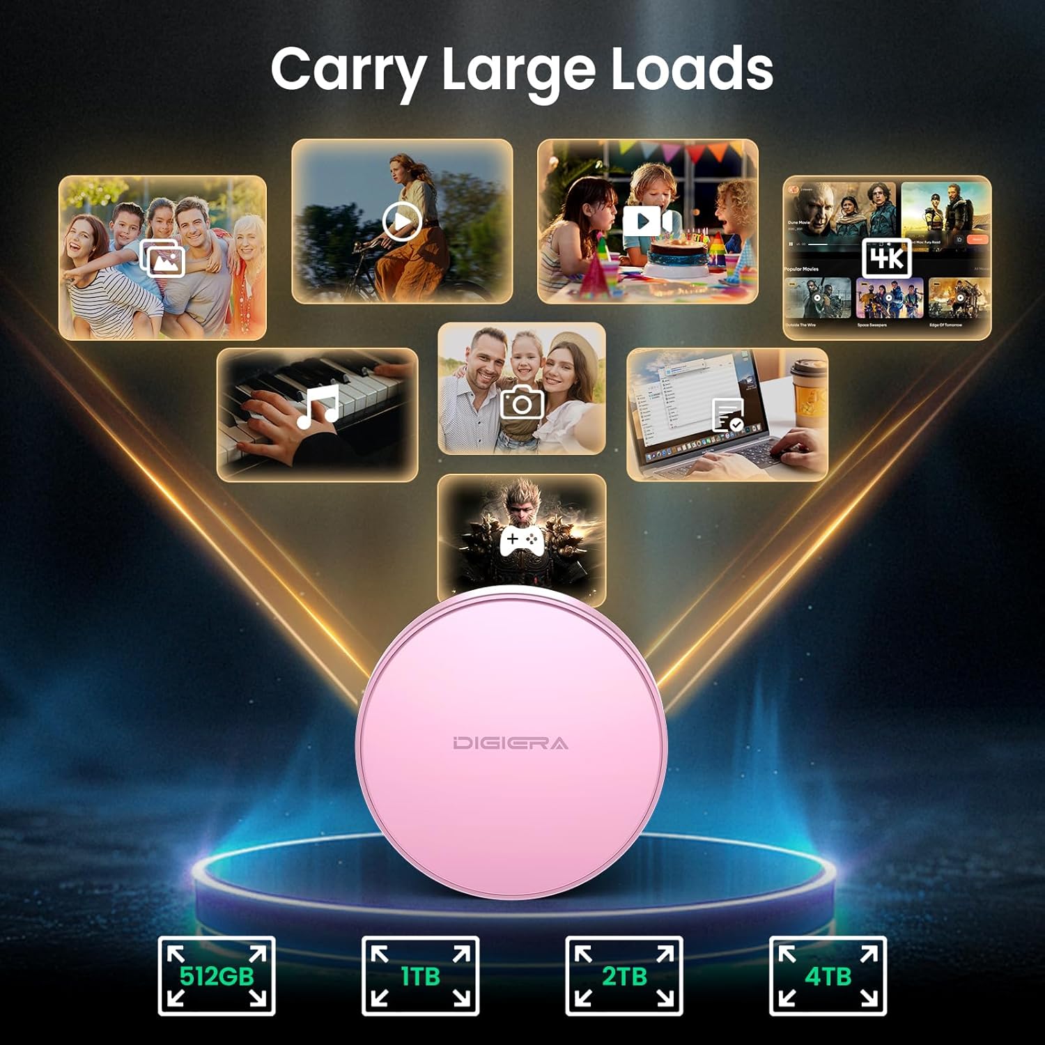 2TB Magnetic Portable SSD, External Solid State Drives with USB-C 3.2 Gen 2x2, Speed Up to 2000MB/s, Compact & Durable, Compatible with iPhone 15/16 Series and Other USB-C Devices, Pink - Image 6