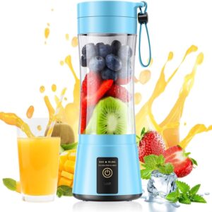 Cordless Portable Personal Size Blender – Mini Blender Make Smoothies and Shakes, 380Ml BPA Free Travel Cup, Powerful Blending Suit in Office/Home/Gym