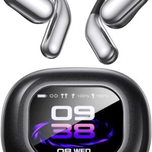 Open Ear Bluetooth 5.4 Earbuds -Bone Conduction Headphones 2025 New Intelligent Touch Screen Ultra Comfy Over The Ear Bluetooth Earbuds with Earhooks IPX7 Waterproof for Exercise 9
