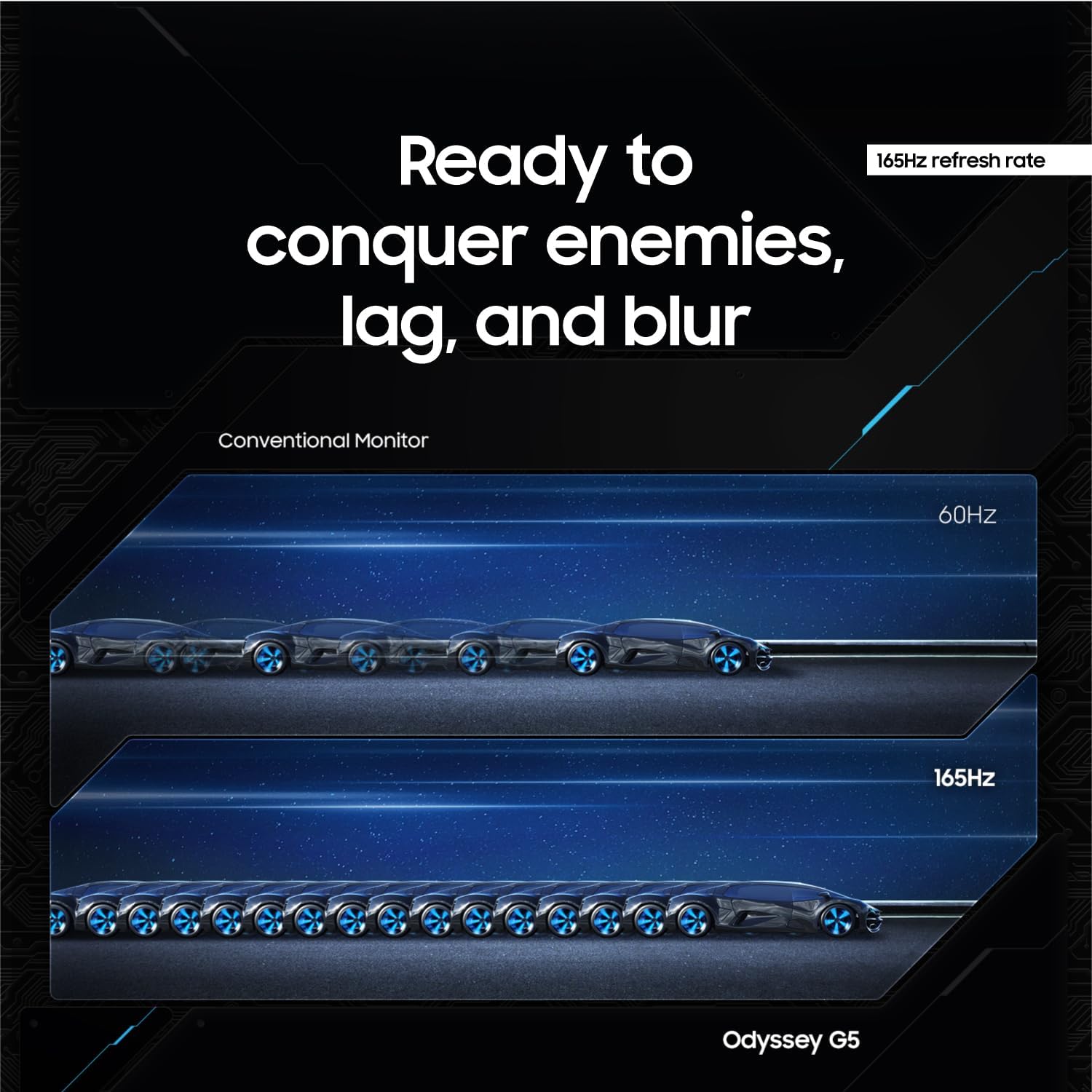 Samsung 34' Odyssey G5 Ultra-Wide Gaming Monitor with 1000R Curved Screen, 165Hz, 1ms, FreeSync Premium, Large Display, Eye Comfort, Multiple Ports, WQHD, LC34G55TWWNXZA, Black - Image 4