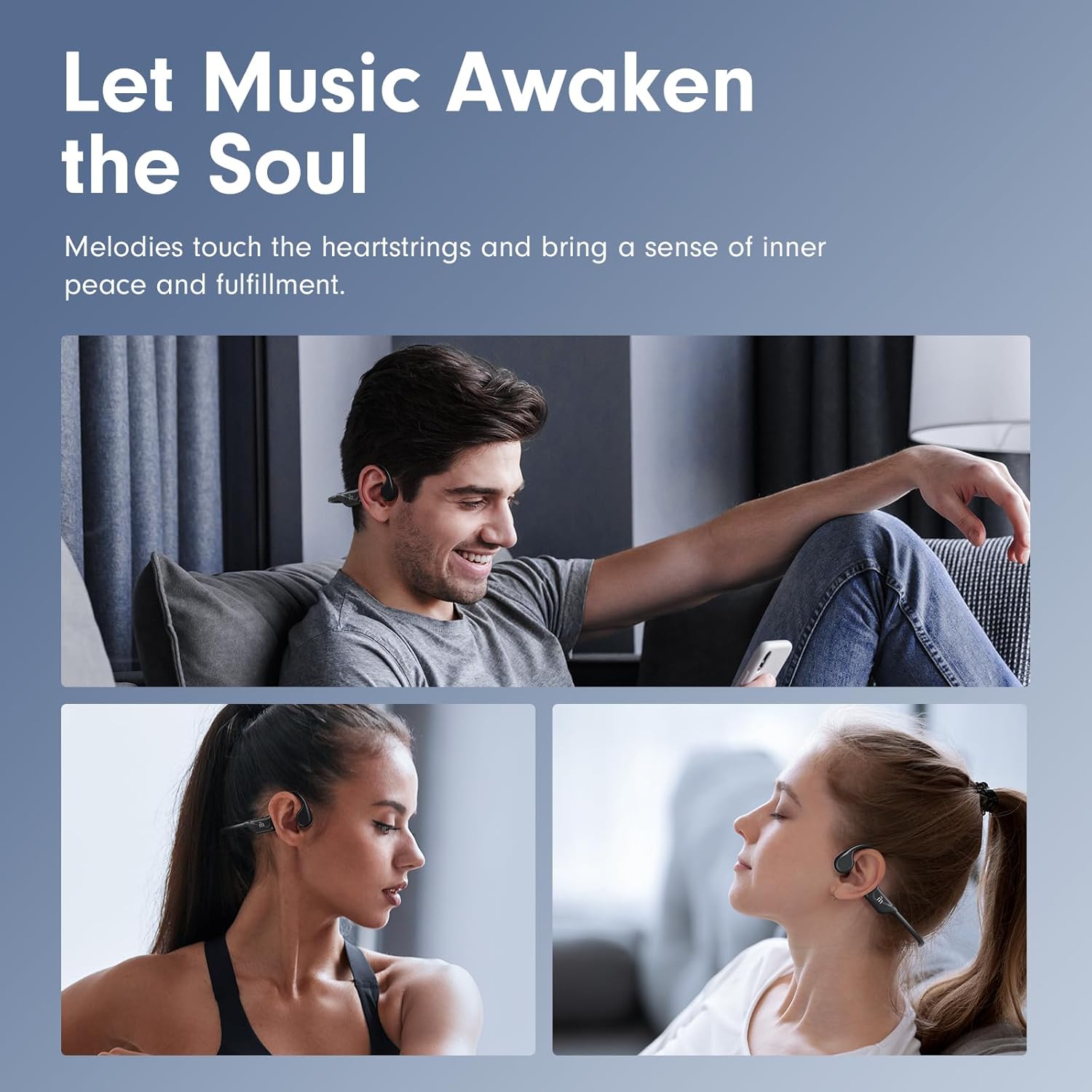 Bone Conduction Headphones,Open Ear Headphones Bluetooth5.4 with Mic,Wireless Headphones 10H Playtime, Waterproof Sport Headphone Suitable for Running,Cycling, Outdoor Sports Black - Image 6