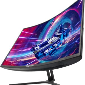 Sceptre 32-inch Curved Gaming Monitor Overdrive up to 240Hz DisplayPort 165Hz 144Hz HDMI AMD FreeSync Build-in Speakers, Machine Black (C325B-185RD)