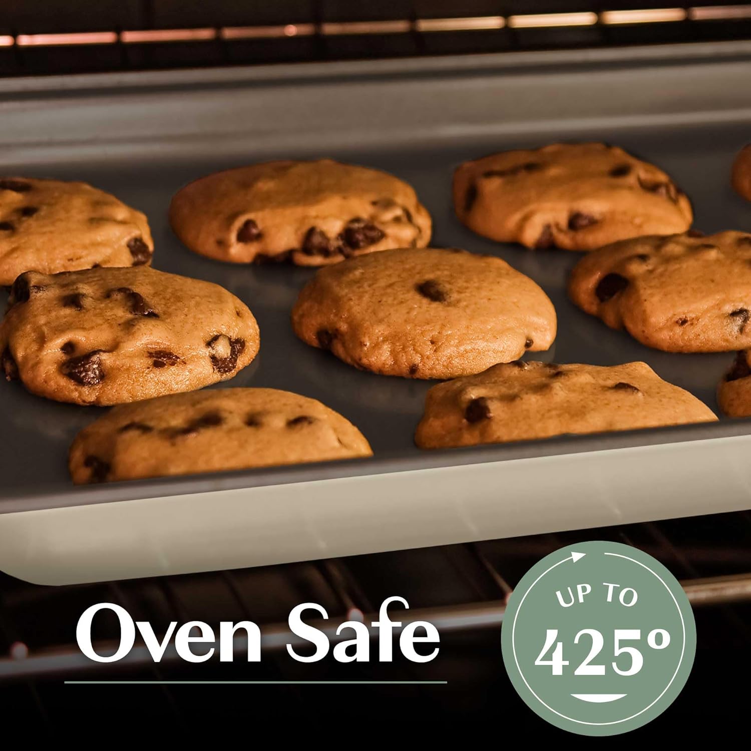 Goodful All-In-One Nonstick Bakeware Set, Stackable and Space Saving Design includes Round and Square Pans, Muffin Pans, Cookie Sheet and Roaster, Dishwasher Safe, 8-Piece, Linen - Image 5