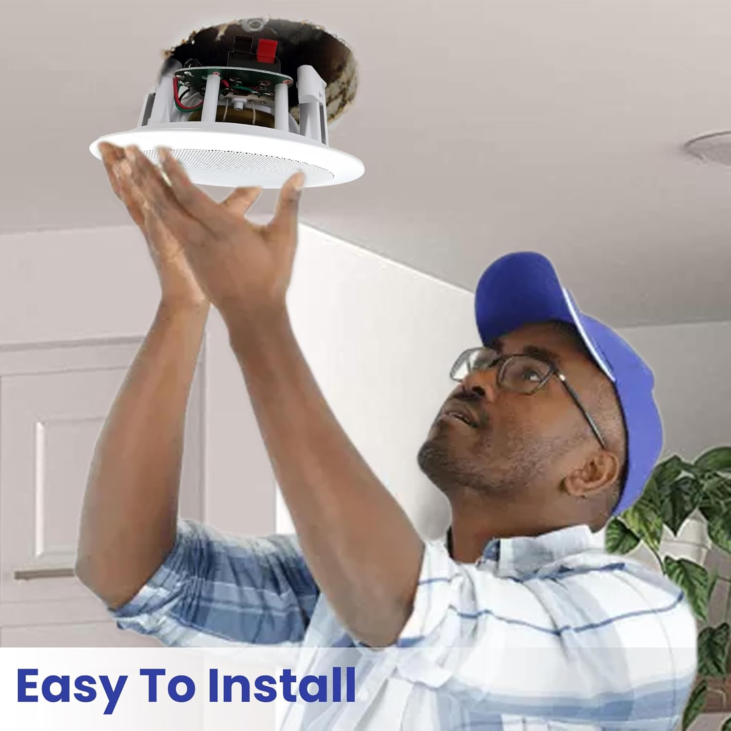 Technical Pro 1000 Watts Professional Home Theater Receiver System Kit w Portable Microphone with Digital Processing and Remote 6 Qty of 5.25” Ceiling Wall Mount Framed Speakers - Image 6