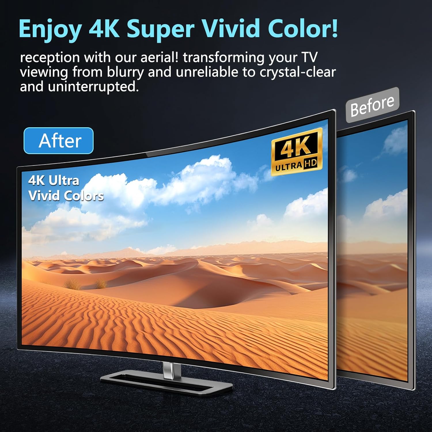 2025 TV Antenna,1200+ Miles Long Range TV Antenna, HD Digital TV Antenna Indoor with Signal Booster, Antenna for Smart TV and All Older TV's-Supports 4K 1080p -33ft Long Cables - Image 3