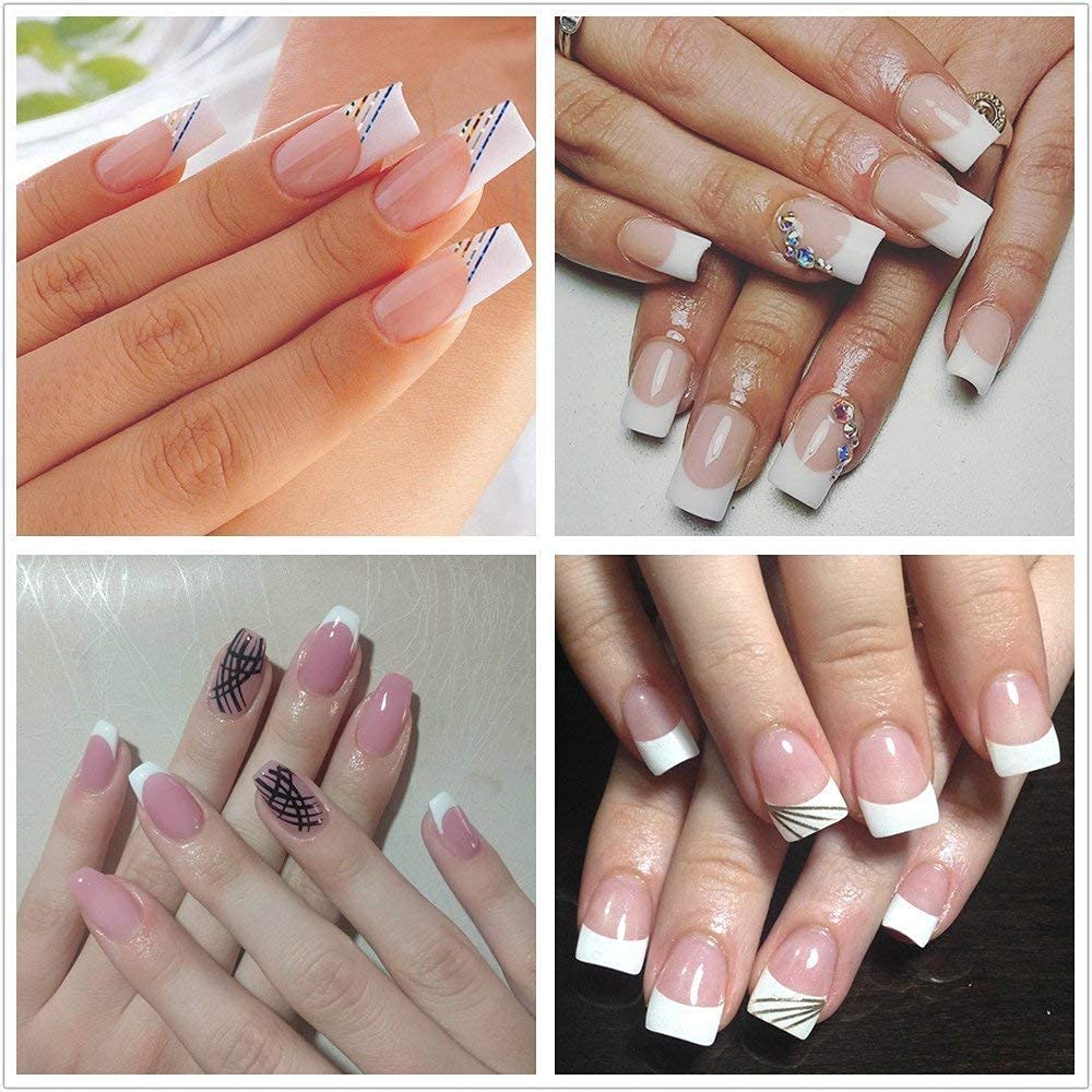 1000pcs Clear and Natural Acrylic Nail Tips,10 Size French Nail Tips For Acrylic Nails Half Cover False Nails Extension Artificial Fingernails - Image 5