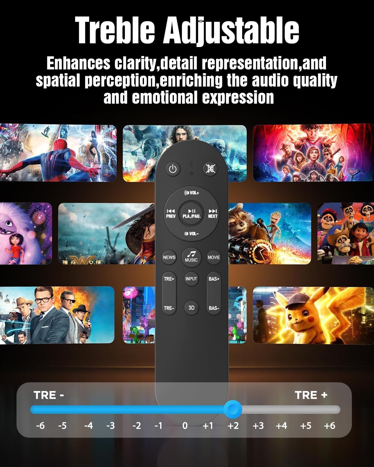 Hiwill 5.1ch Dolby Atmos Soundbar with 5.25'' Subwoofer, Clear Voice, Surround Sound System w/2 Wired Rear Speakers, 380W Peak Power Bluetooth PC Sound Bar for TV, eARC/ARC/Opt, 2025 - Image 7