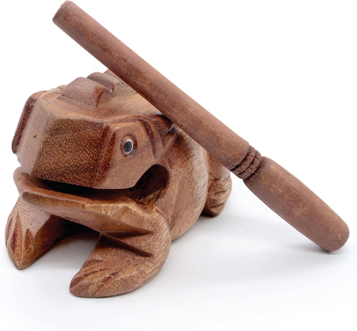 BSIRI 4" Frog Guiro Rasp - Small Instrument Musical Wooden Percussion Wood Block Instrument of Frog Noise Maker and Cool Music Gifts Ideas Funny Weird Instruments for Adults Made from Nature Wood - Image 2