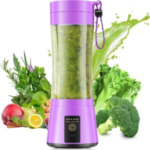 Cordless Personal Size Portable Blender – 12 Oz Blender for Smoothies and Shakes with BPA Free Traveling Juice Cup, 6 Blades for Powerful Blending, Suit for Sports/Travel/Home