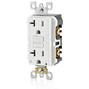 Leviton Smart GFCI, 20 Amp, Self Test, Tamper-Resistant with LED Indicator Light, Send Notifications Directly to Your Smartphone, D2GF2-KW, White