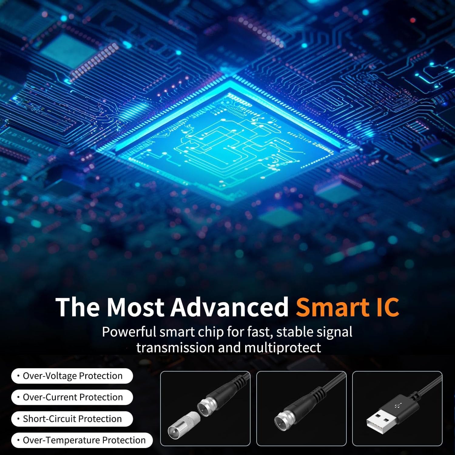 2025 Antenna for Smart TV for Local Channels,TV Antenna Indoor for Long Range Reception, Digital Antenna for Easy Installation and All Smart/Old TVs, Supports 4K 1080P HD VHF UHF - Image 3