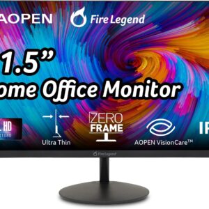AOPEN by Acer 22SA2Q EBI 21.5″ Full HD 1920 x 1080 Zero-Frame IPS Gaming Office Monitor | AMD FreeSync Technology | Ultra-Thin Stylish Design | Up to 100Hz | 1ms TVR | Tilt | HDMI & VGA Ports