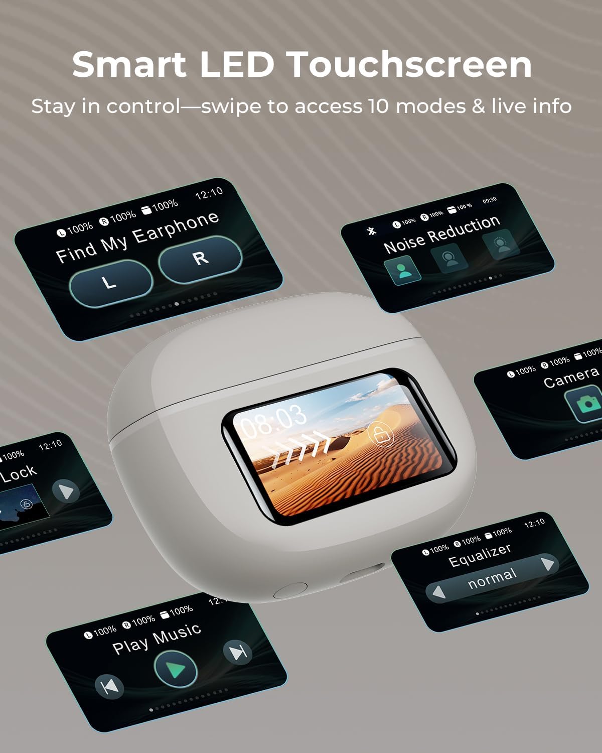 Wireless Earbuds, Ear Buds Active Noise Cancelling with Charging Case, 6.0 Bluetooth Earbuds with AI Clear Calls, 40H Playtime for Sports & Working, Stereo Sound Headphones for iPhone/Android/iPad - Image 2