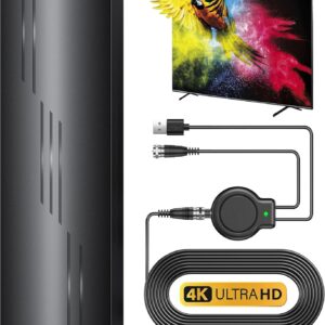 2025 Upgraded TV Antenna for Smart TV, 1800+ Miles Range Strongest for Local Channels with Amplifier Signal Booster, Waterproof Design, 33FT Coax Cable-Support 4K 1080p TV Antenna Indoor Ourdoor