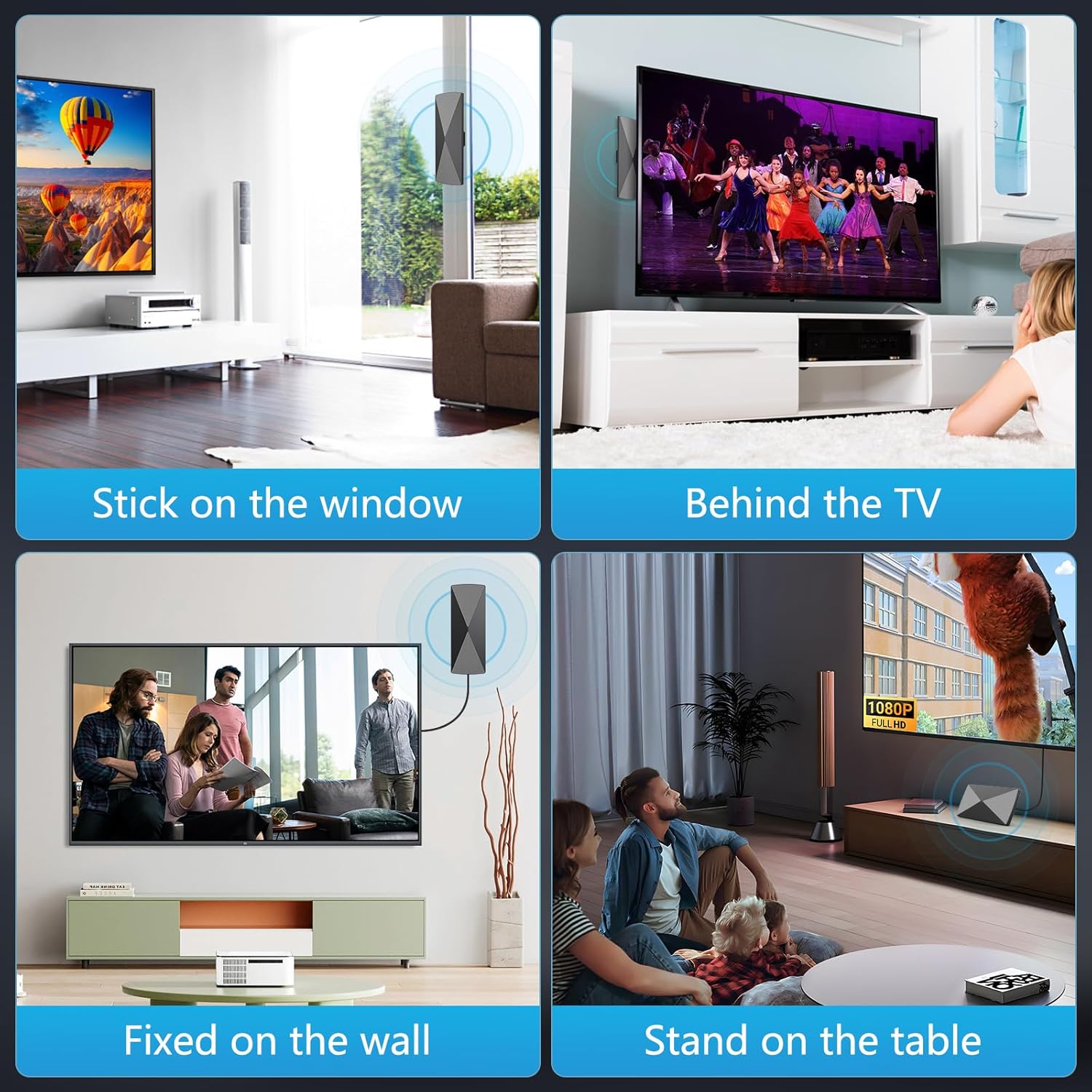 2025 TV Antenna,1200+ Miles Long Range TV Antenna, HD Digital TV Antenna Indoor with Signal Booster, Antenna for Smart TV and All Older TV's-Supports 4K 1080p -33ft Long Cables - Image 6