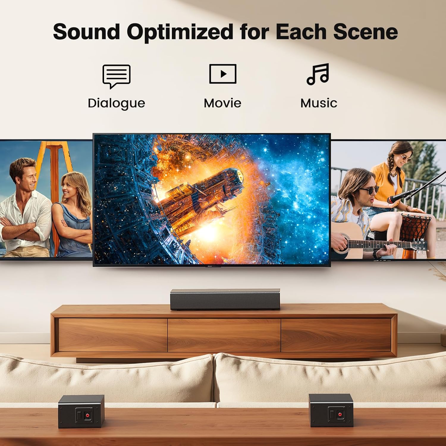 Miroir 5.1 Sound Bar for Smart TV, with Dolby Atmos & Wireless Subwoofer, 410W Bluetooth Surround Sound System, Immersive 3D Sound Home Theater System for HDMI eARC - Image 7
