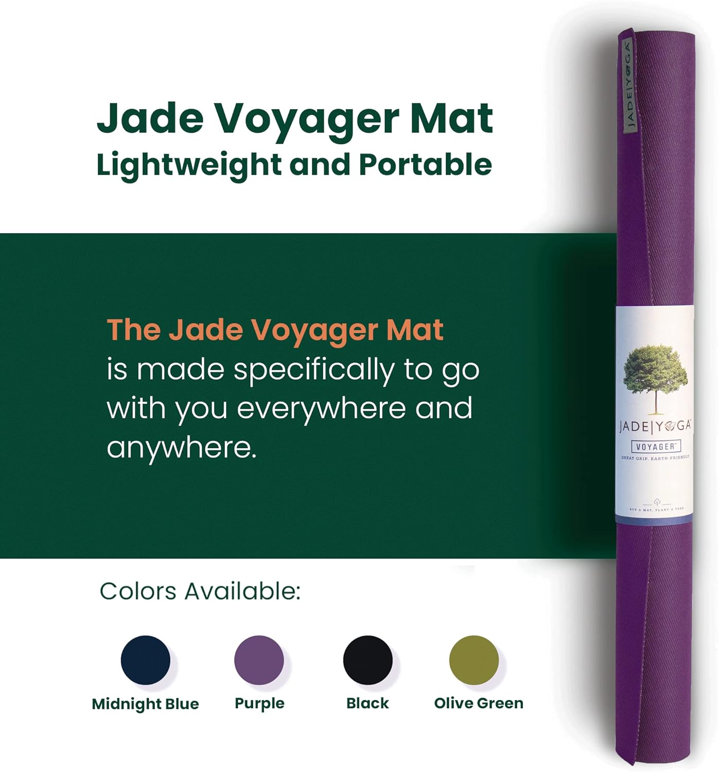 JadeYoga Voyager Yoga Mat - Lightweight & Portable Rubber Yoga Mat - Non-Slip Exercise Mat for Women & Men - Great for Yoga, Home Workout, Gym Fitness, Pilates, Stretching, and More - Image 2