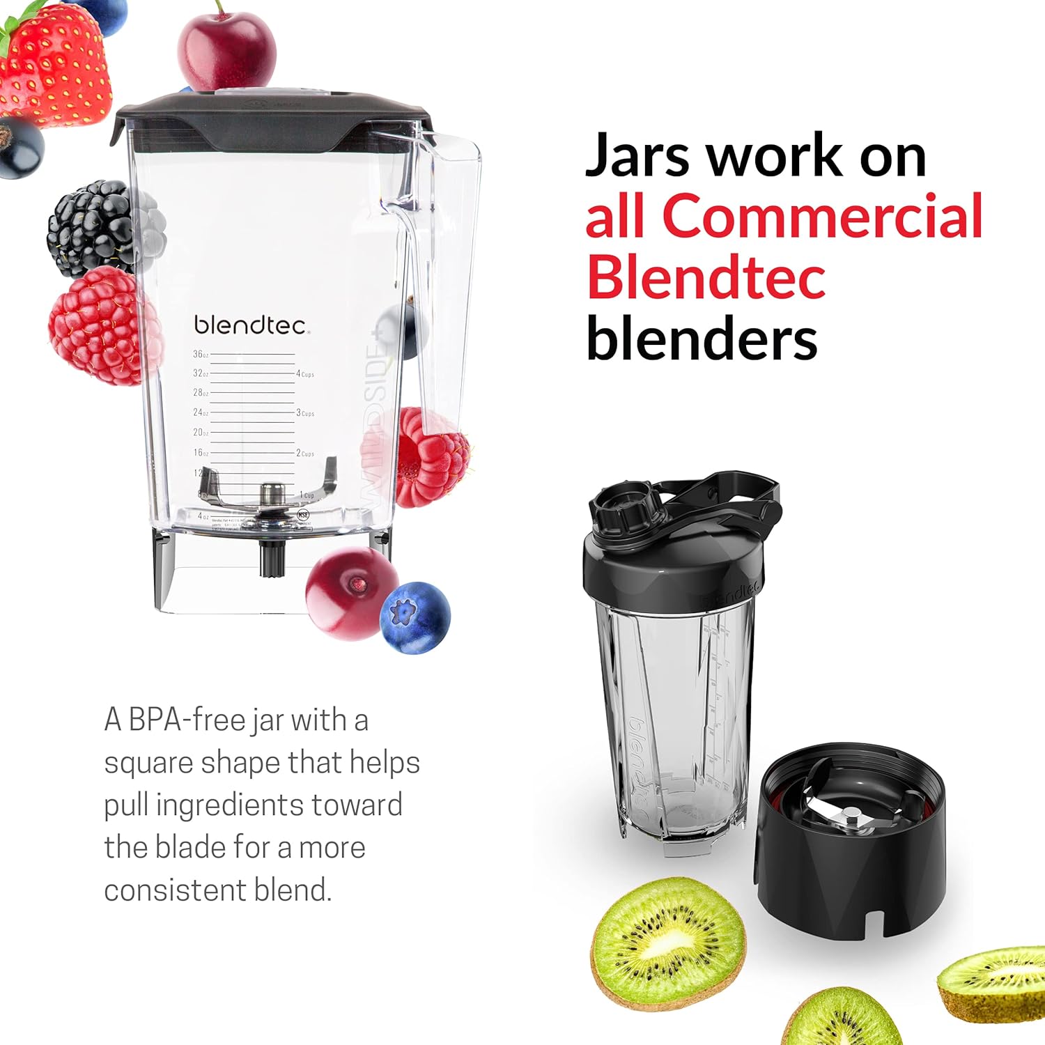 Blendtec Stealth 885 Commercial Blender, WildSide+ Jar, Blendtec Stealth Sound Enclosure, Strongest Commercial-Grade Power, Self-Cleaning, 42 Pre-programmed Cycles, Black - Image 3