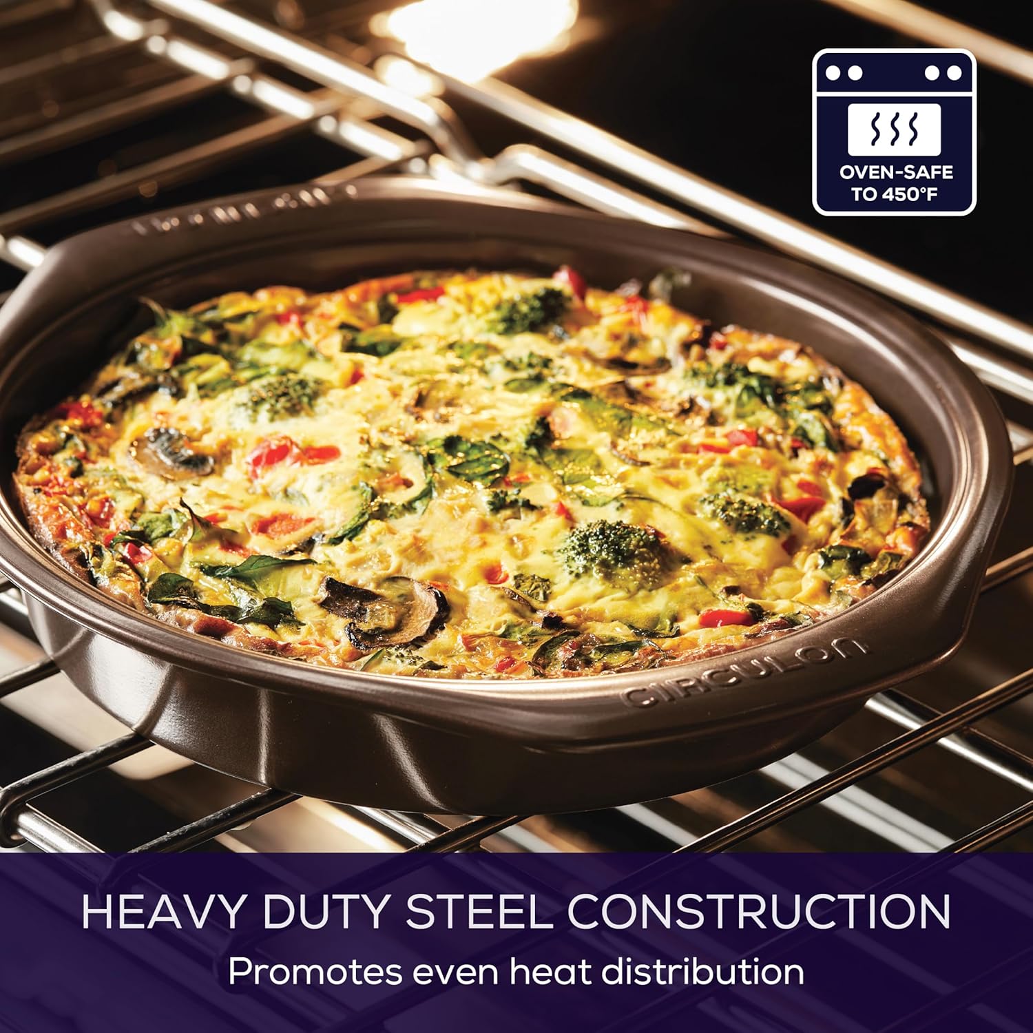 Circulon Nonstick Bakeware Set with Nonstick Bread Pan, Baking Pans, Baking Sheets, Cookie Sheets, Cake Pan and Muffin Pan / Cupcake Pan - 10 Piece, Chocolate Brown - Image 5