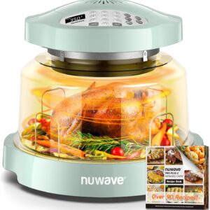Nuwave Oven Pro Plus Air Fryer, Infra-Red Countertop, 2025 Advanced Convection, No Defrosting or Preheating, Cook Fresh or Frozen, Durable Power Dome, 100 Presets & 50 Memory, PFAS Free, Mint Green