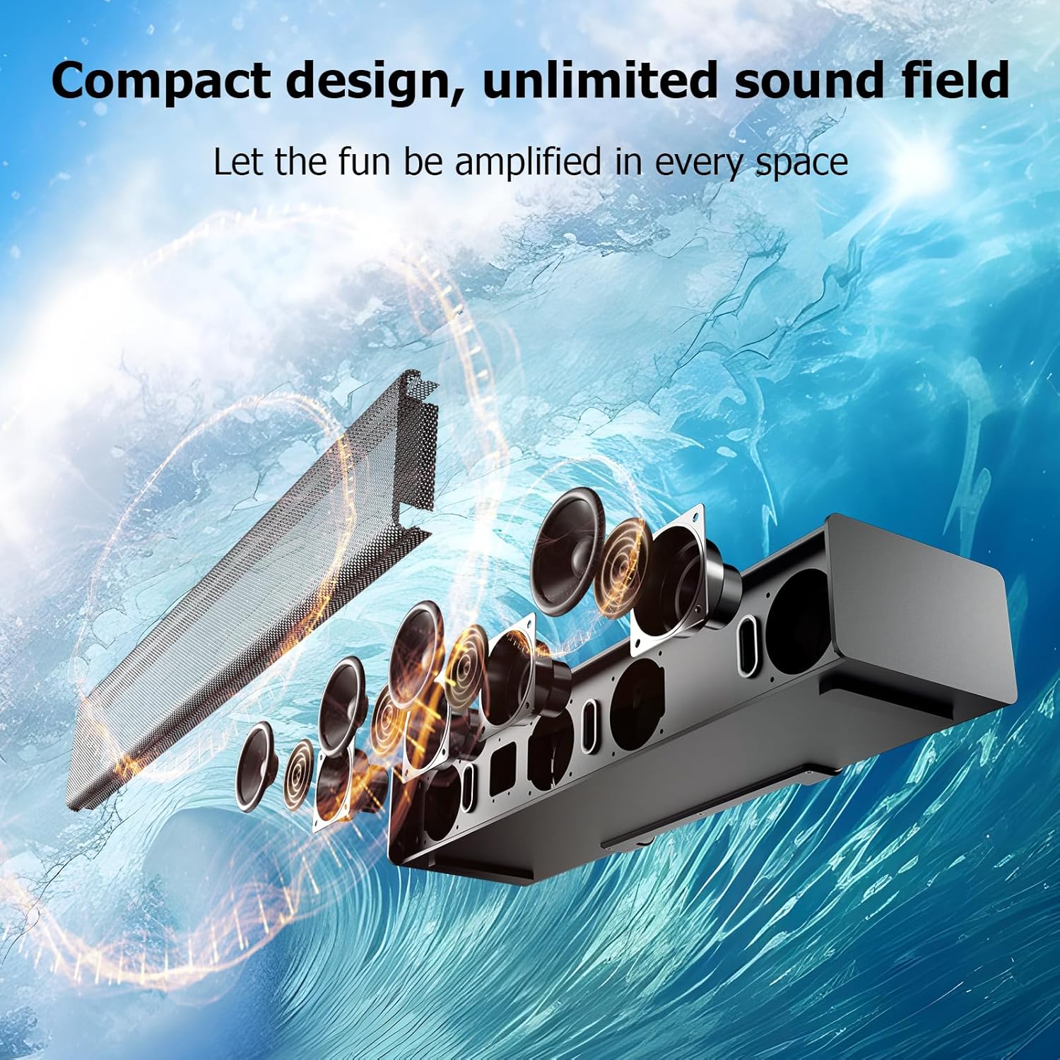 Miroir 5.1 Sound Bar for Smart TV, with Dolby Atmos & Wireless Subwoofer, 410W Bluetooth Surround Sound System, Immersive 3D Sound Home Theater System for HDMI eARC - Image 3