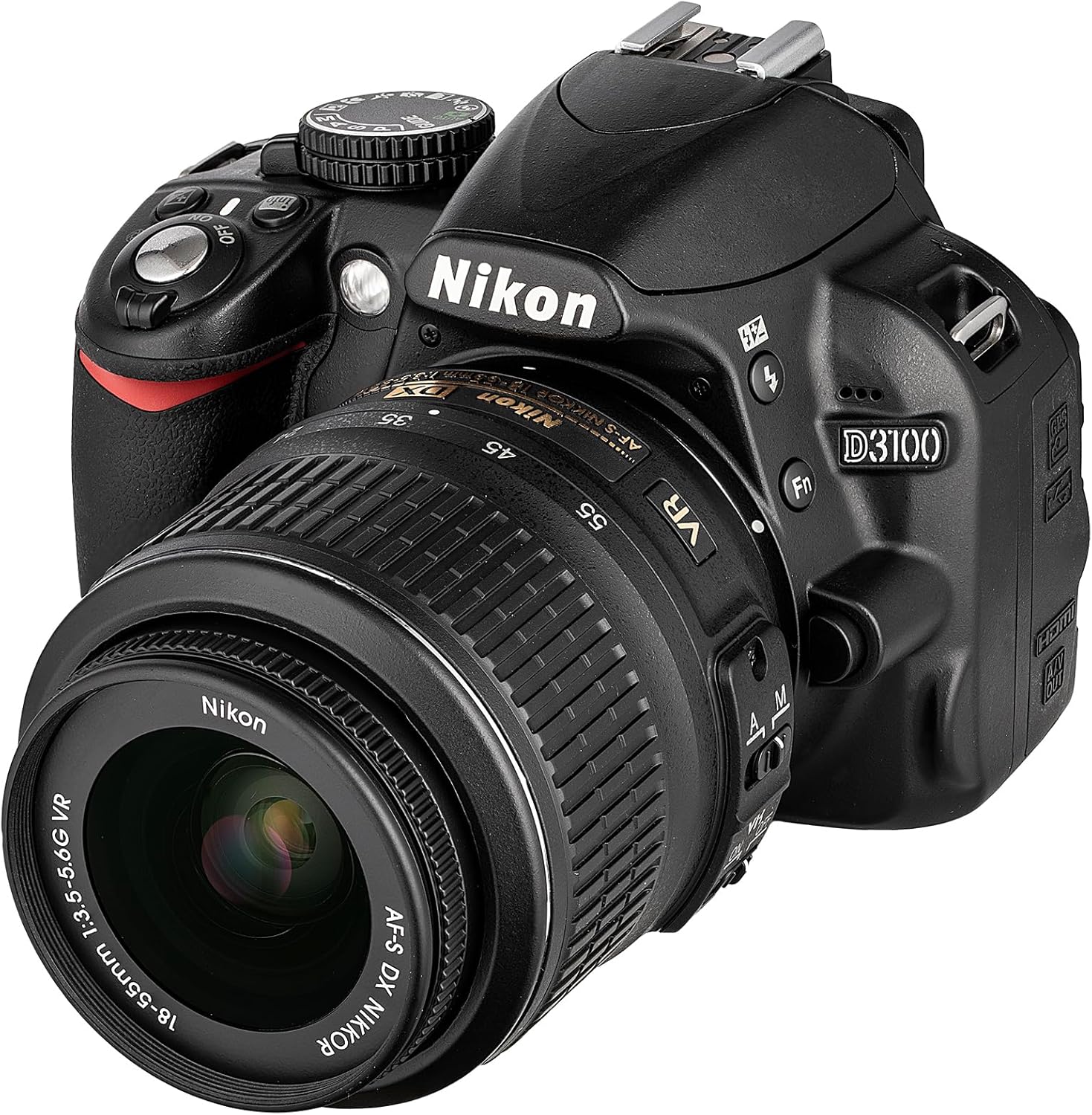 Nikon D3100 14.2MP DSLR Camera with AF-S DX 18-55mm f/3.5-5.6 VR Zoom Lens - (Black) (Discontinued) (Renewed)