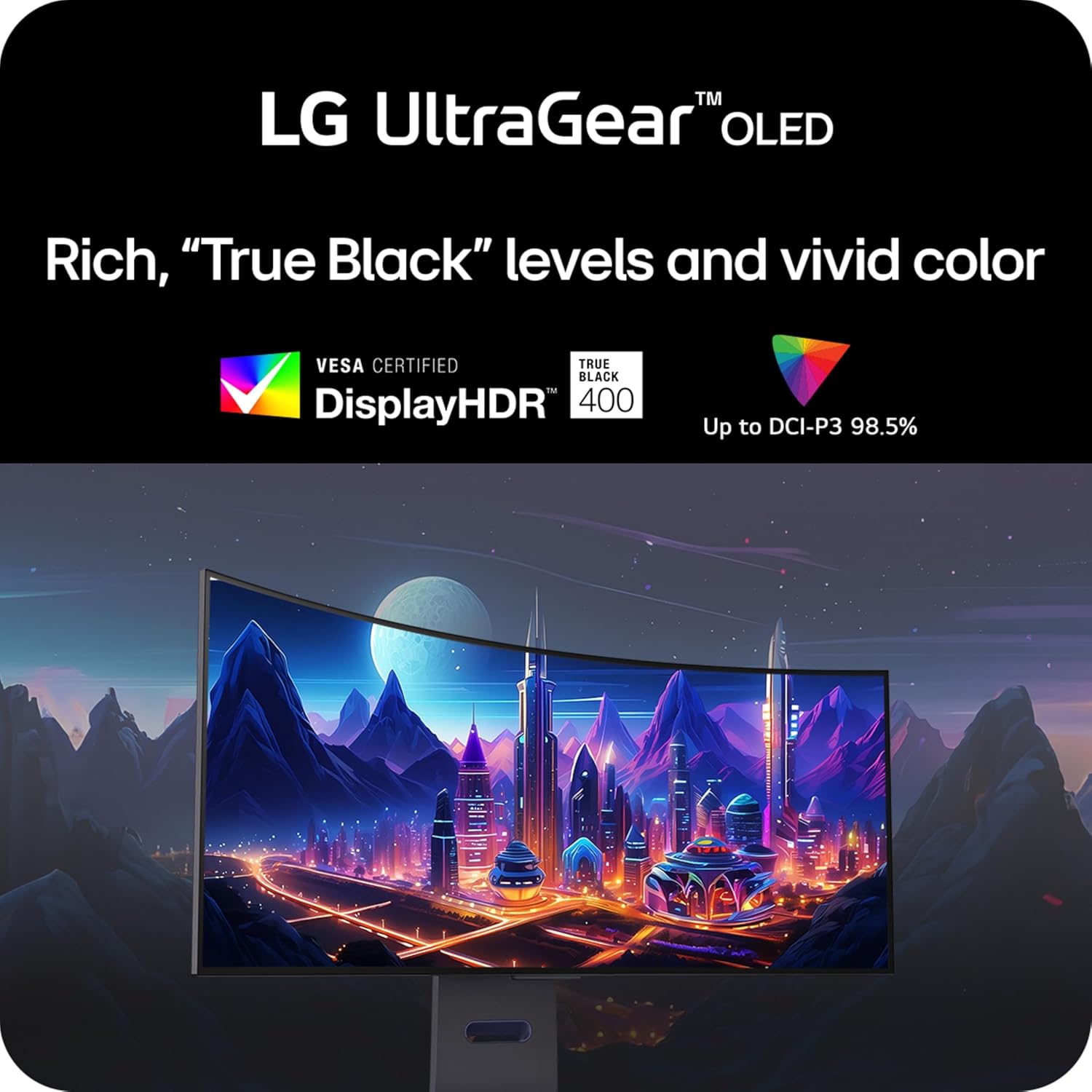 LG 34GS95QE 34-inch Ultragear OLED Curved Gaming Monitor WQHD 1440p 800R 240Hz 0.03ms AMD FreeSync Premium Pro NVIDIA G-Sync HDMI 2.1 DisplayPort Tilt/Height/Swivel Stand Black - Image 5