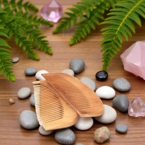 2Pcs Natural Peach Wood Fine Tooth Hair Comb Anti-Static Hair Care Wooden Comb Handmade Gift Comb for Women and Men Massage Detangling Tools Care Accessories Hair Care Styling Tools and Appliances
