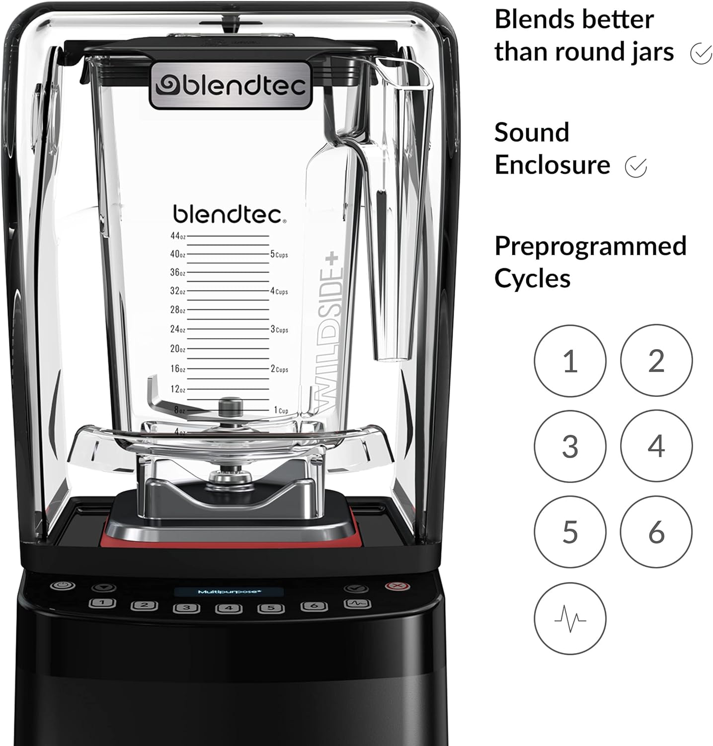 Blendtec Stealth 885 Commercial Blender, WildSide+ Jar, Blendtec Stealth Sound Enclosure, Strongest Commercial-Grade Power, Self-Cleaning, 42 Pre-programmed Cycles, Black - Image 5