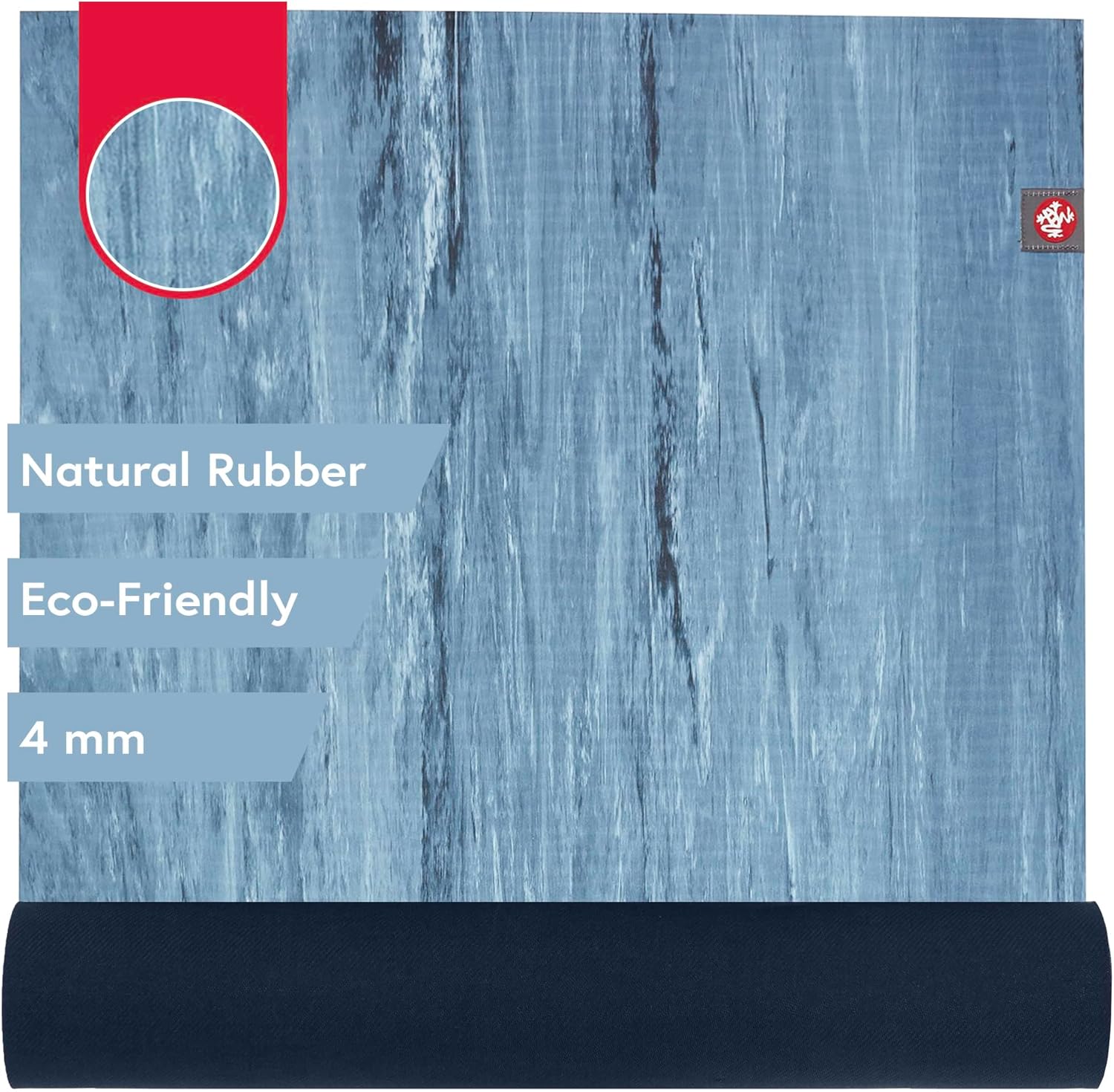 MANDUKA eKOLite Yoga Mat - 4mm Natural Rubber | Eco-Friendly | Soft Textured Surface | Natural Next-to-Skin Feel
