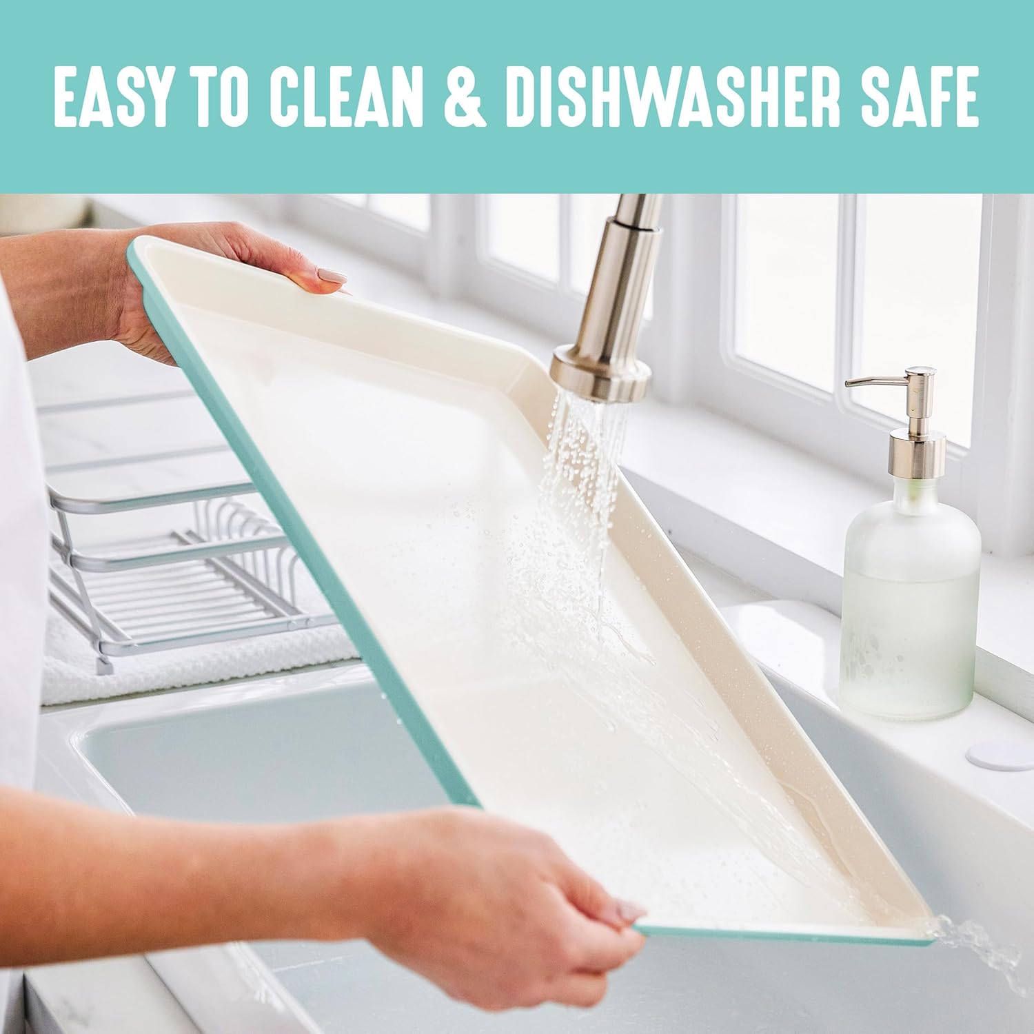 GreenLife 6 Piece Nonstick Bakeware Set, Non-Toxic PFAS-Free Ceramic Oven Pans, Dishwasher & Oven Safe to 450°F, Easy Release Baking Sheet, Loaf Pan, Rectangle & Round Cake, Muffin Pan, Turquoise - Image 6