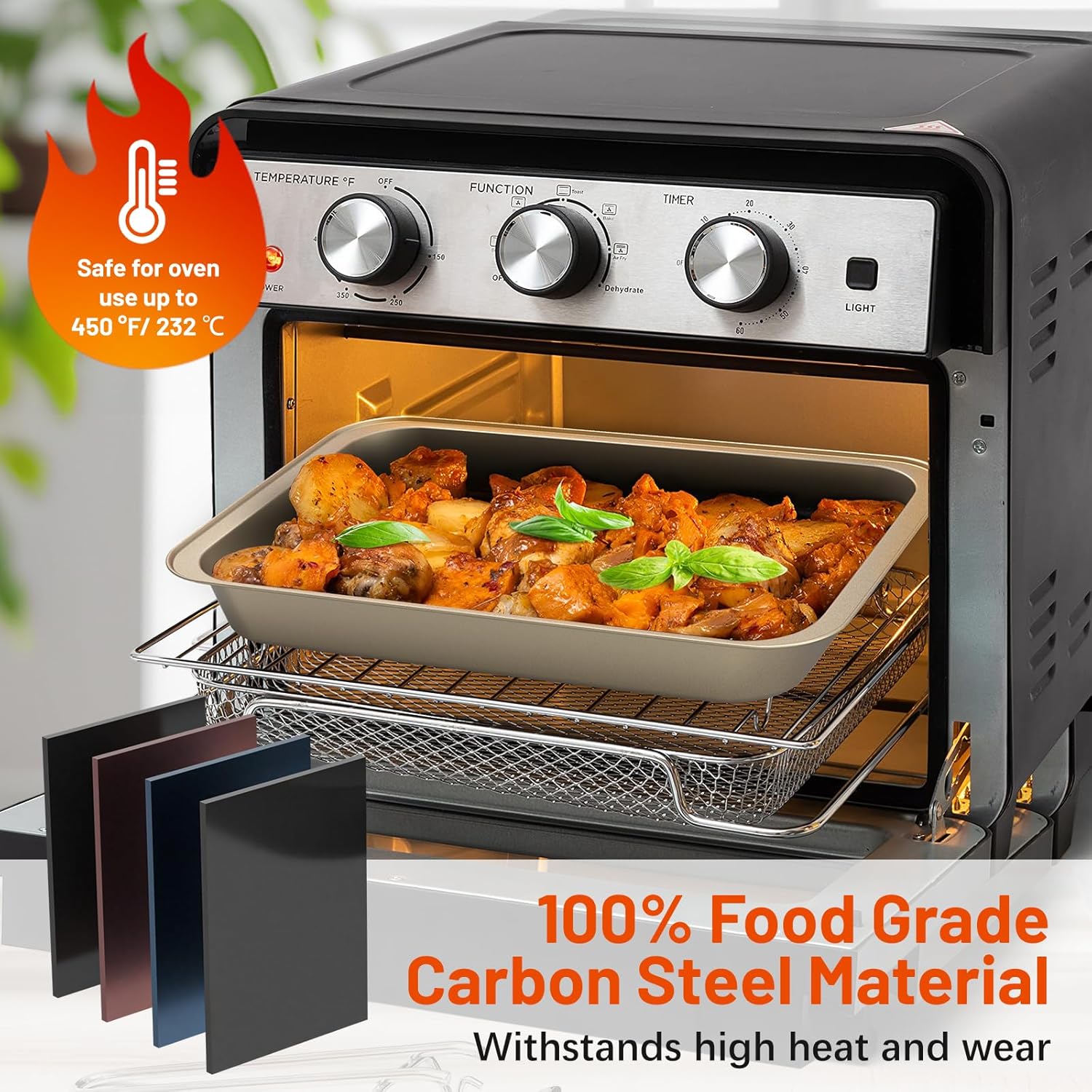 Baking Pans Set, 5-Piece Nonstick Bakeware Sets with Round/Square Cake Pan, Muffin Loaf Roast Pan, Baking Sheets for Oven, Kitchen Cookware Sets Baking Tray Baking Supplies, Gold - Image 3