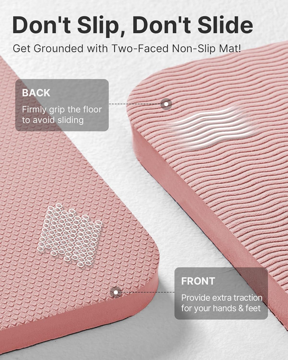 YOTTOY Yoga Mat,Extra Thick Yoga Mat (1/2inch),Professional TPE Exercise Mat,Non-Slip Workout Mat for Yoga, Pilates, Fitness, Barefoot Workouts, Home Gym Studio with Strap - Image 4