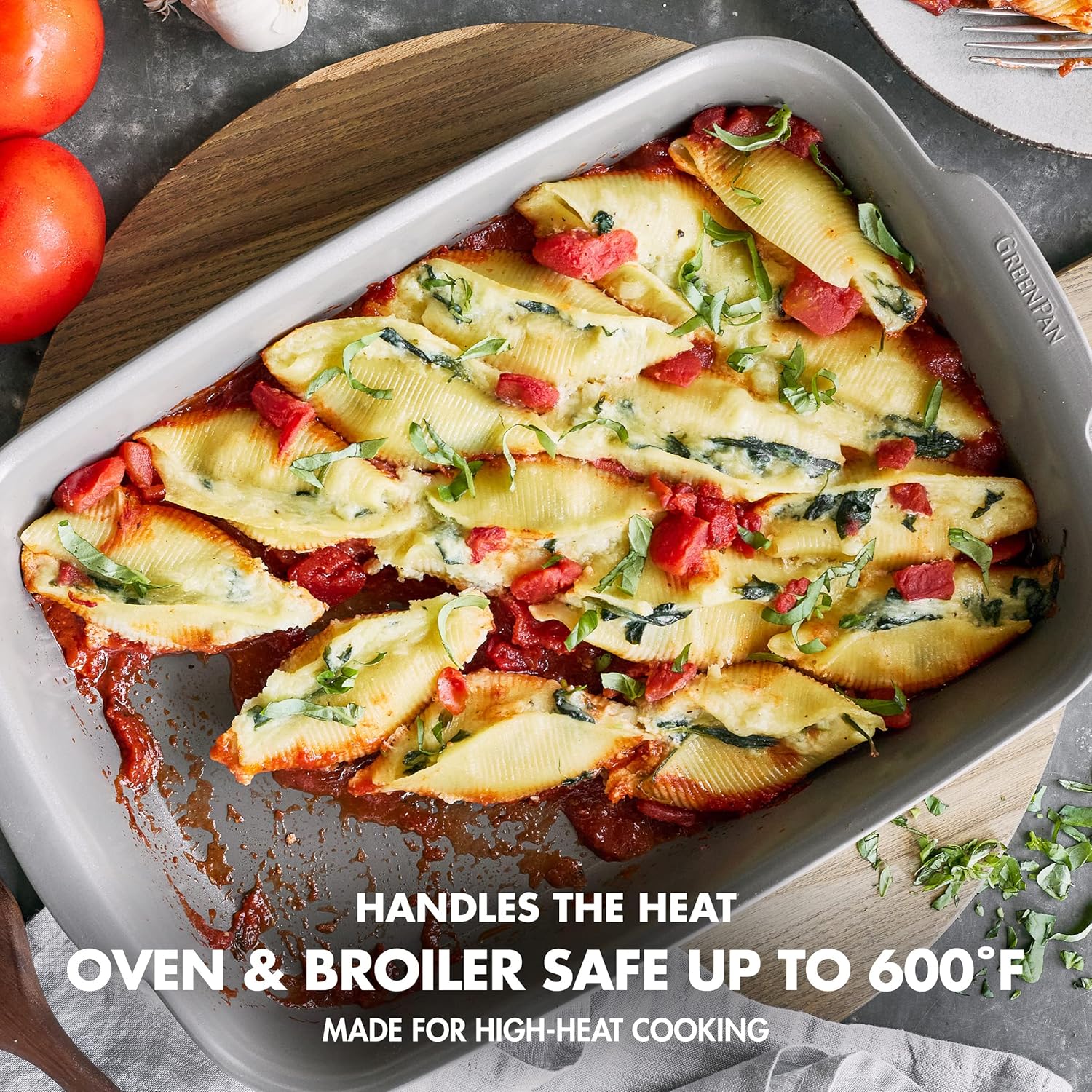 GreenPan Premiere Ovenware Healthy Ceramic Nonstick 4 Piece Bakeware Set, PFAS-Free, Rectangular, Square, Quarter, Half Sheet Baking Pans, Warp-Free, Oven Safe to 600F, Dishwasher Safe, Gray - Image 7