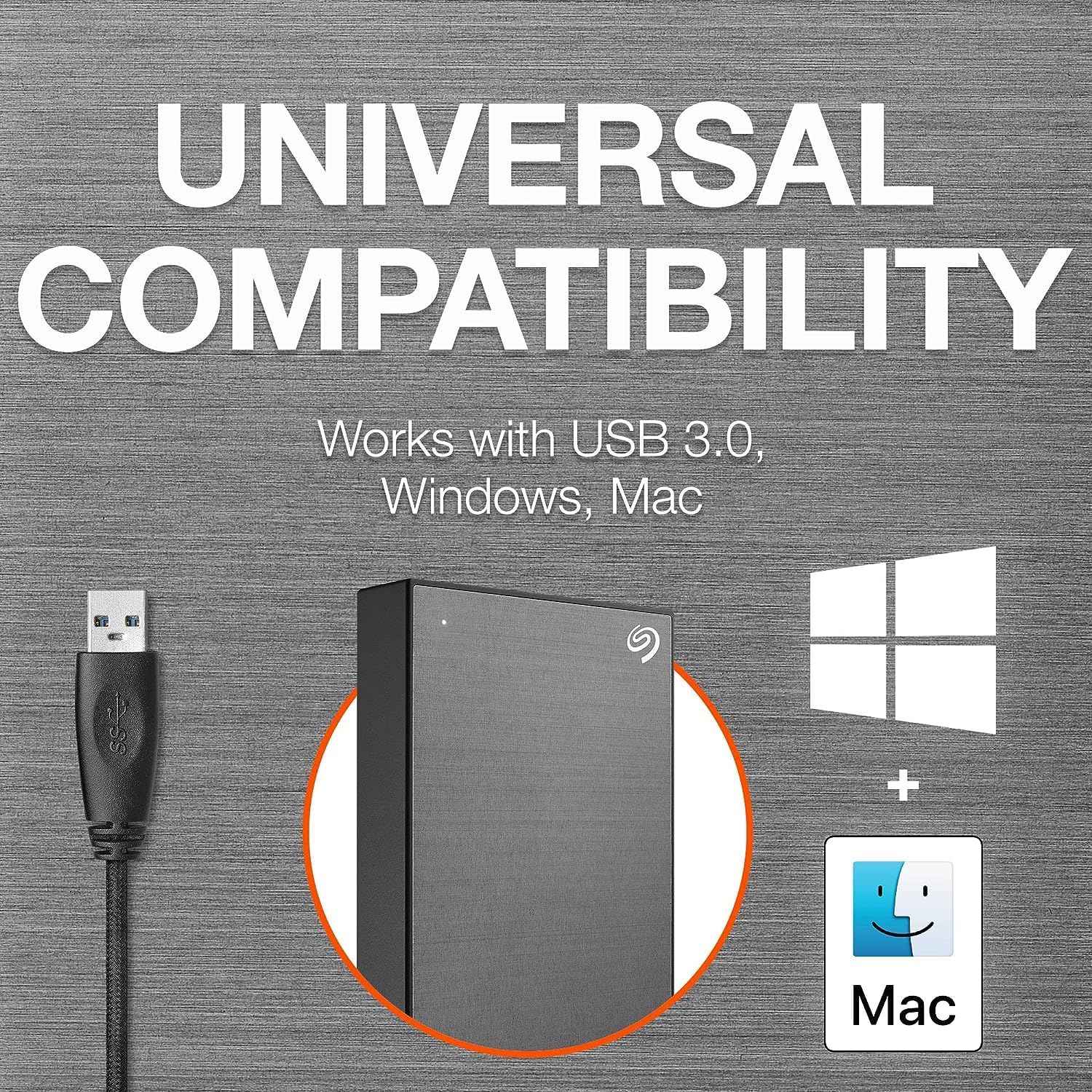 Seagate One Touch, 5TB, Password Activated Hardware encryption, Portable External Hard Drive, Portable External Hard Drive, PC, Notebook & Mac, USB 3.0, Space Gray (STKZ5000404) - Image 5