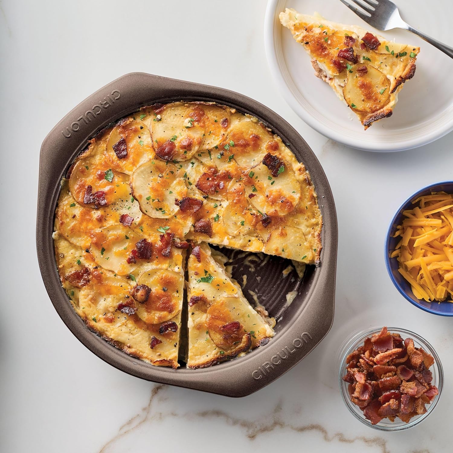 Circulon Nonstick Bakeware Set with Nonstick Bread Pan, Baking Pans, Baking Sheets, Cookie Sheets, Cake Pan and Muffin Pan / Cupcake Pan - 10 Piece, Chocolate Brown - Image 9